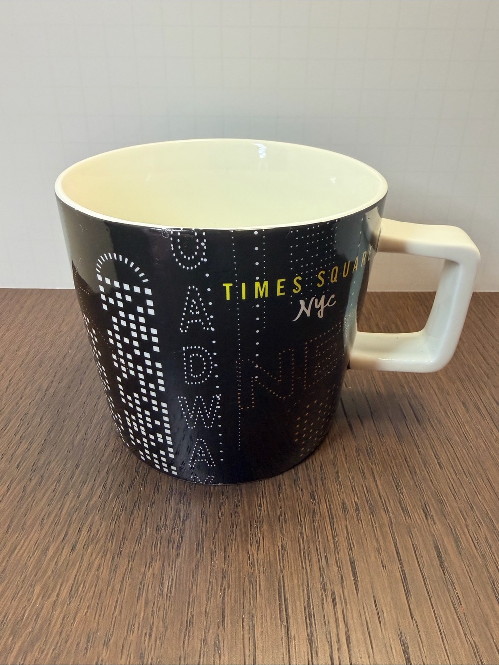 Starbucks Black and Cream Times Square NYC Ceramic 14 oz Mug